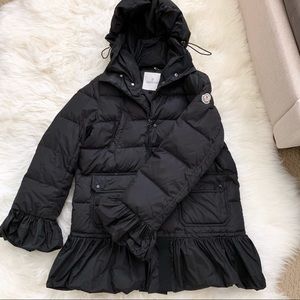 moncler ruffle hem puffer jacket
